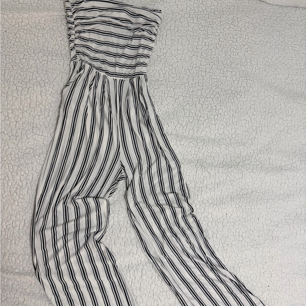 Striped Black and White Jumpsuit